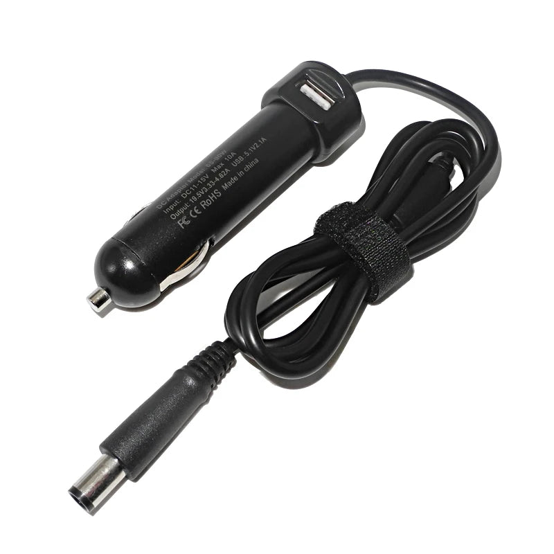 Laptop DC Power Car Adapter Charger 19.5V 4.62A 90W for Dell Latitude E6320 E6330 E6400 E6410 E6420 E6430 5.1V 2.1A USB Port