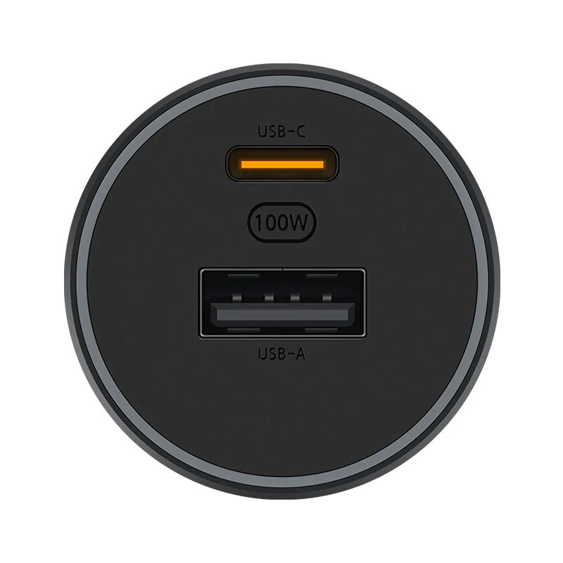 Xiaomi Mi Car Charger 100W  MAX 1A1C Fast Charging Dual-port USB-A USB-C Smart Device Fully Compatible With Light Effect Display
