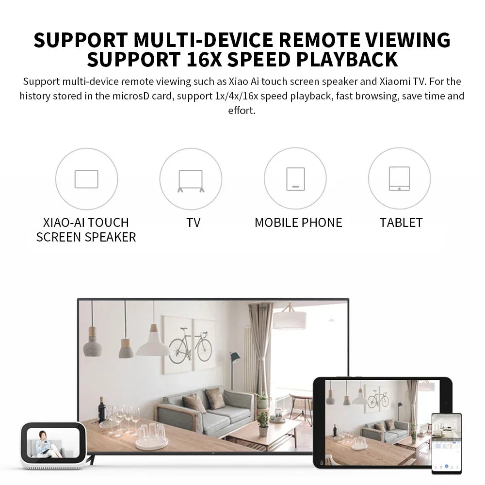 Xiaomi Smart Home 360° Security Camera Mi PTZ 2K Webcam 1296P 3 Megapixel AI Human Detection Night Vision Webcam Work With App