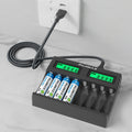 PUJIMAX 8 Slots Smart Battery Charger For 1.2V AA/AAA Ni-MH Rechargeable Batteries Independent Charging Battery Charger