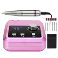 45000RPM Nail Drill Machine Professional Nail Lathe with Large LCD Screen 30W Smart Electric Manicure Polisher Nail Art Toools
