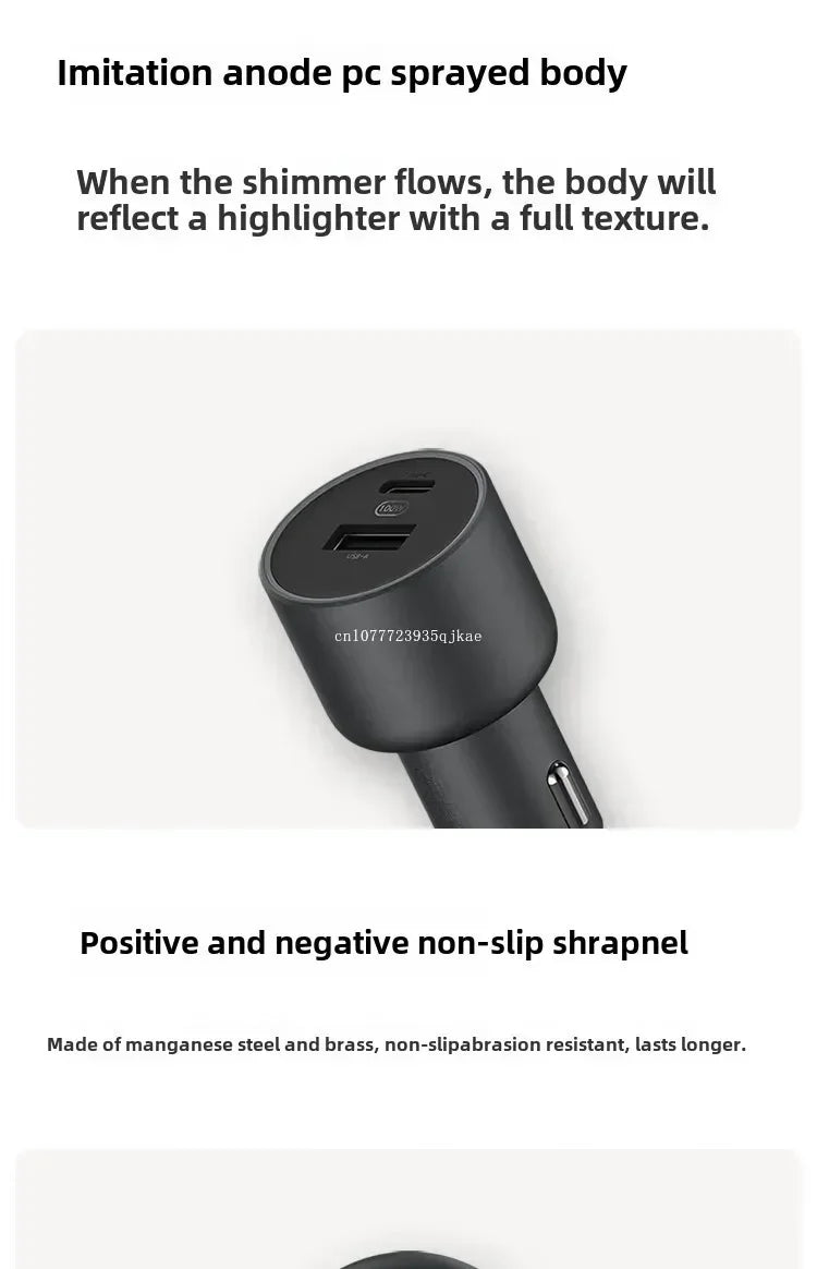 Xiaomi (MI) Car Charger Fast Charging Version 1A1C 100W Smart Car Charger Car Mobile Phone Charger Mobile Phone Car Charger
