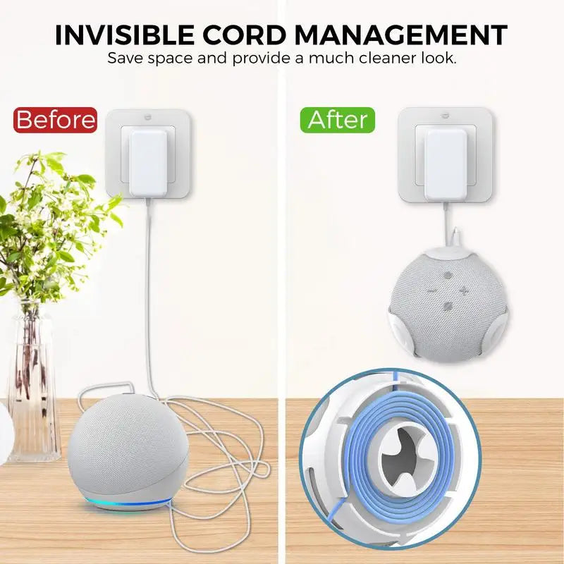 Wall Mount Holder For AmazonEcho Dot 5/4 Sound Box Case Holder For Echo Dot 4 5 Wall Mount Stand For Space-Saving
