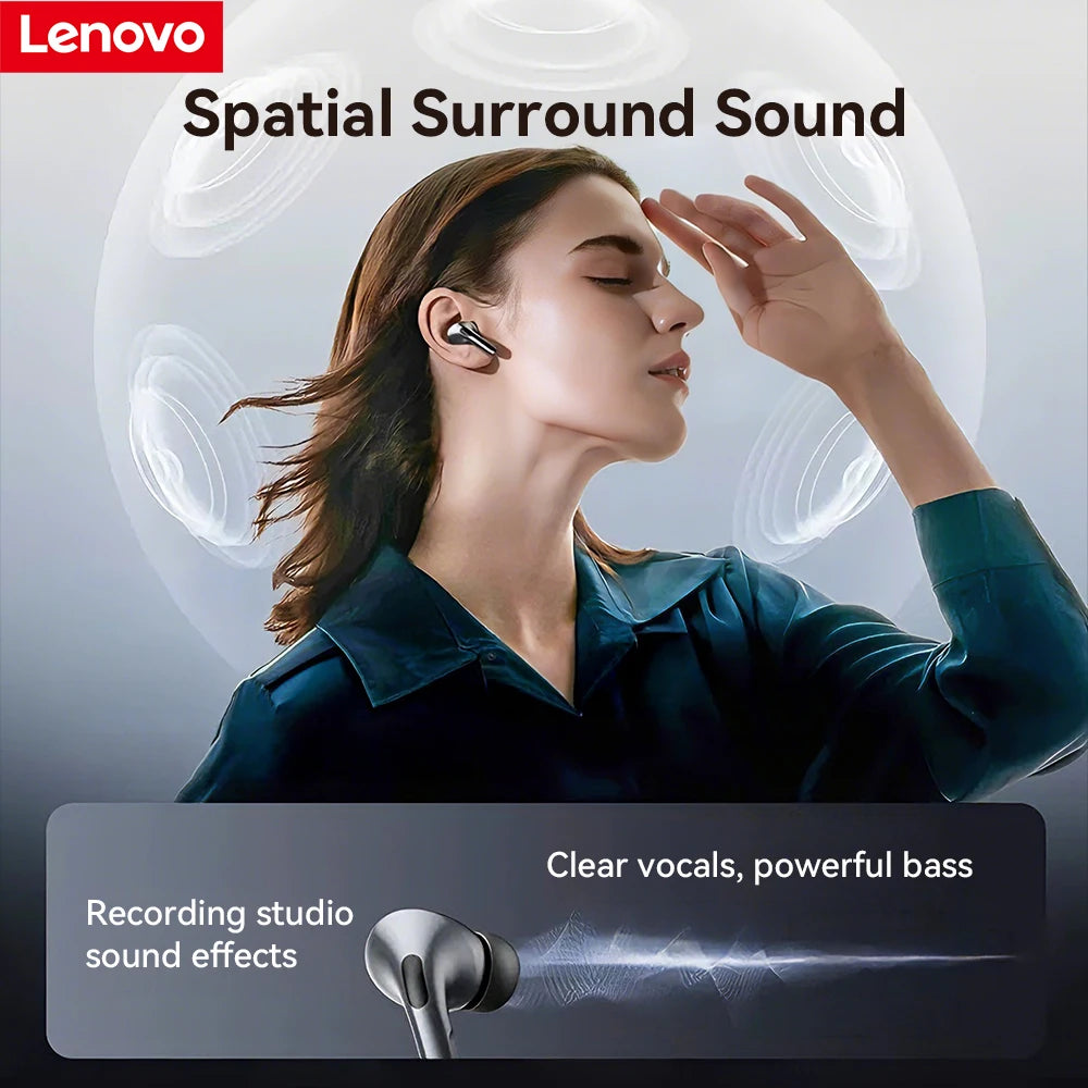 Lenovo True Wireless Earbuds EA230, 13mm Drivers with Big Bass, Bluetooth 5.4, 24H Long Playtime