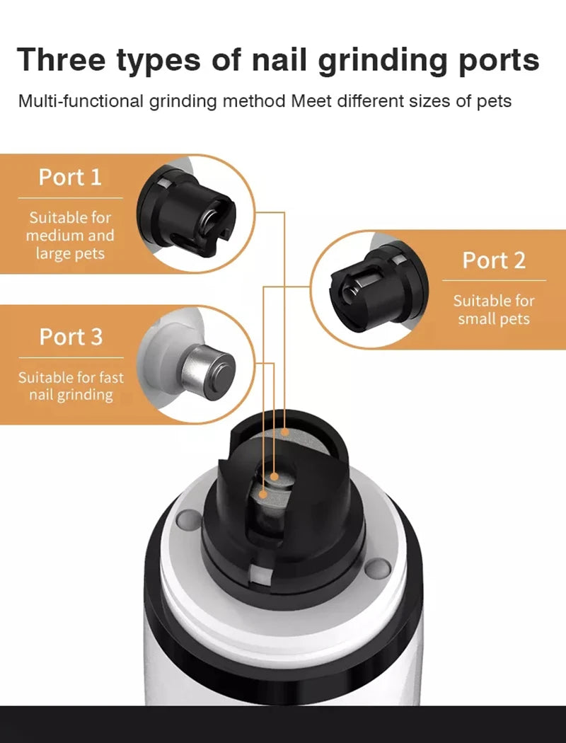 Electric Pet Nail Grinder With LED Light Cat Dogs Nail Clippers USB Rechargeable Paws Nail Cutter Pet Grooming Trimmer Supplies