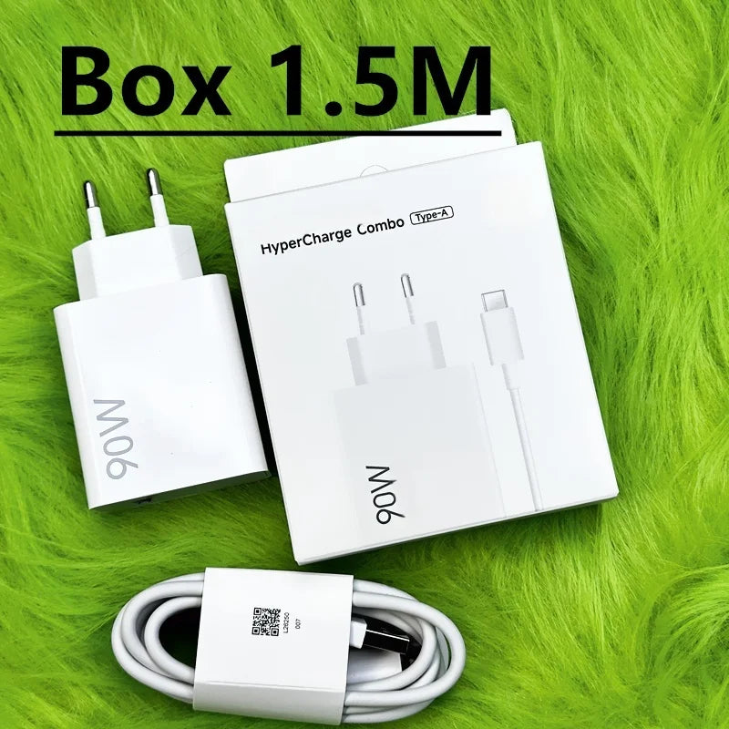 Xiaomi 90W Charger POCO X7 Pro EU Adapter Hypercharge with USB Type C Cable for Xiaomi 15 Ultra 14 Ultra 13 Ultra 15 14