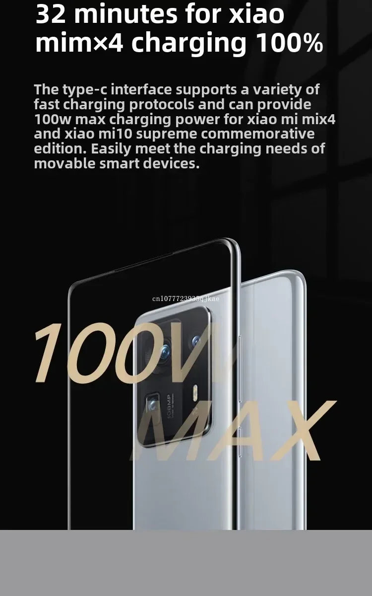 Xiaomi (MI) Car Charger Fast Charging Version 1A1C 100W Smart Car Charger Car Mobile Phone Charger Mobile Phone Car Charger