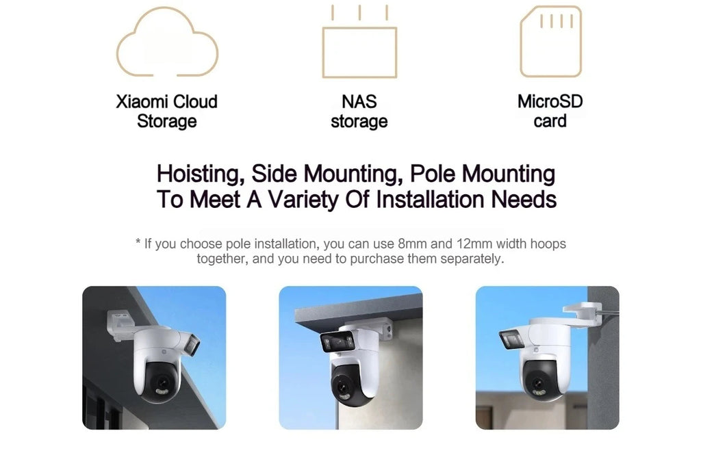 New Xiaomi Outdoor Camera 4 Dual Lens 5MP 3K HD Dual View Monitoring Panoramic Closeup Tracking IP66 Weatherproof AntiTheft CN