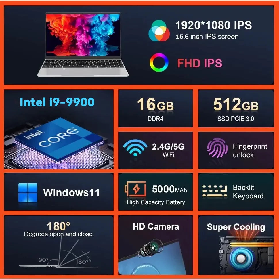 15.6” Intel i9 Gaming Laptop – Windows 11 Pro | Phoenix Squad