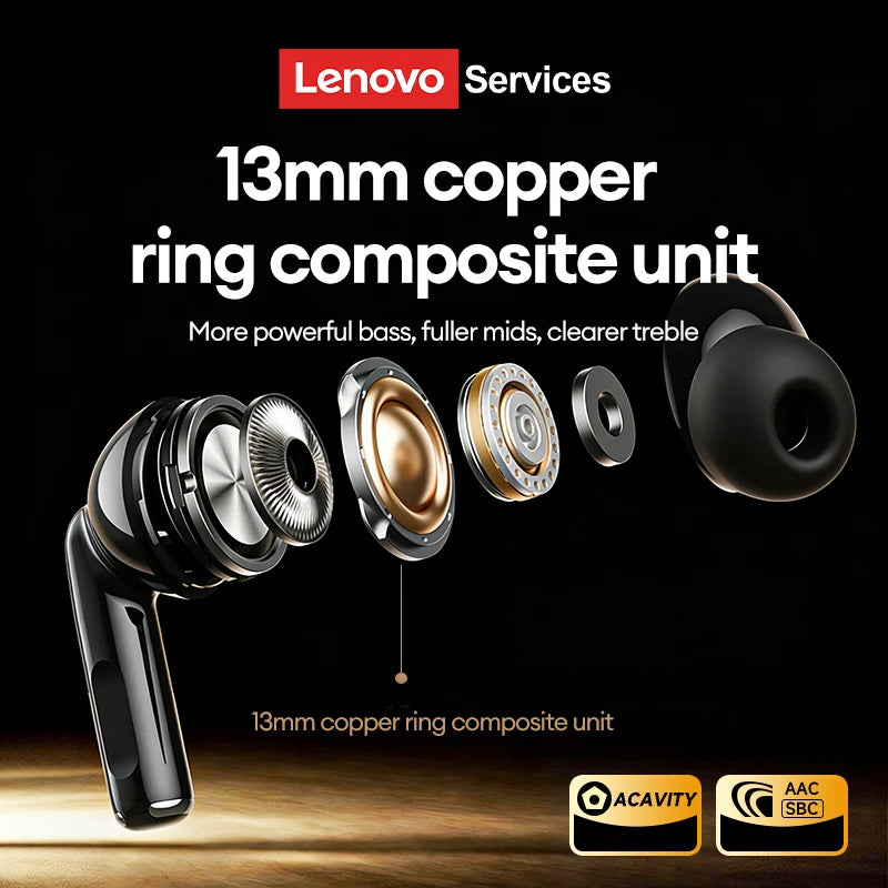 Lenovo LE232 ANC Noise Cancelling True Wireless Earphones Bluetooth 6.0 Gaming Headphone LED Digital Display In Ear Bass Earbuds