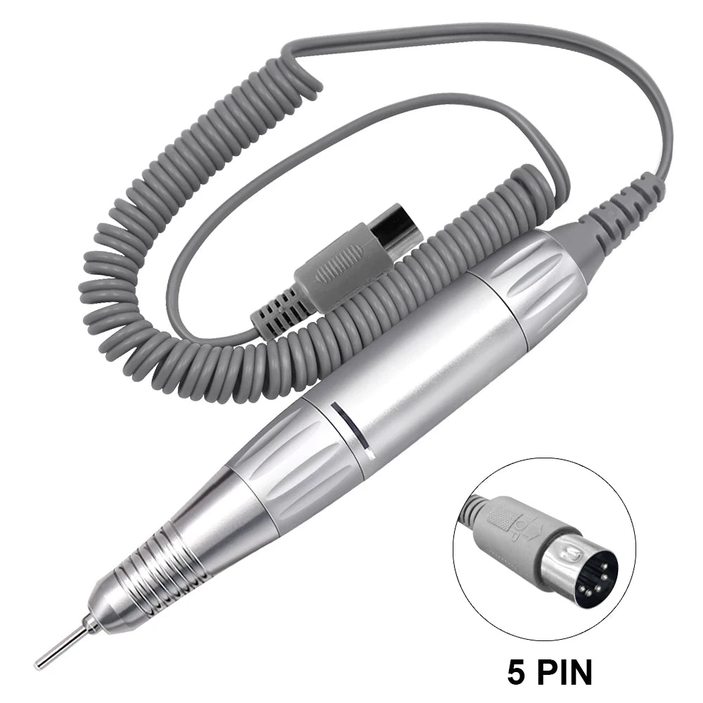 35000RPM DC 3 & 5 PIN Electric Nail Drill Pen Handle File Polish Grind Machine Handpiece Manicure Tool Nail Drill Accessories