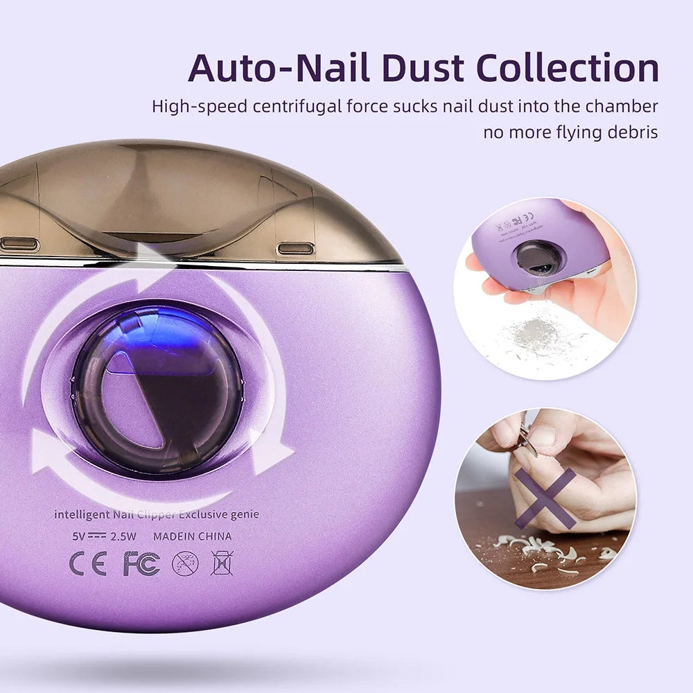 Electric Nail Clipper With UV Light Nail Cutter Low Noise Easy Operation Manicure Nail Grinder AdultS Child Finger Toe Nursing