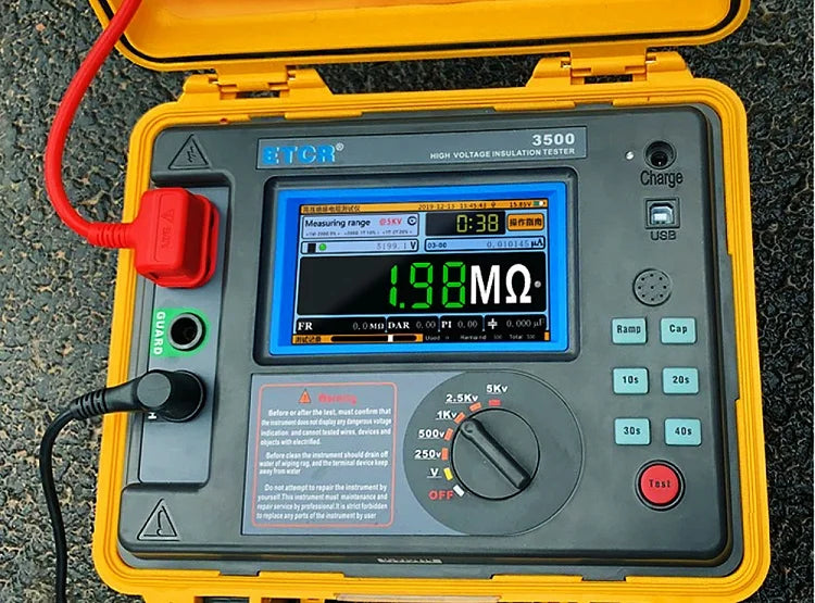 ETCR3500 ETCR3500B High Voltage Insulation Resistance Tester 5KV 10KV 5TΩ Digital Earth Resistance Multimeter RAMP FR DAR STEP