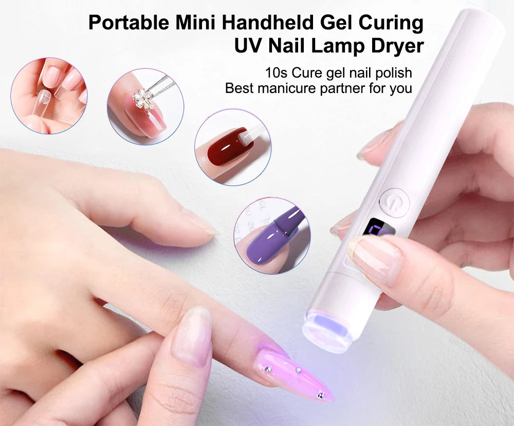 UV LED Nail Lamp Portable Nail Drying Lamp Stand Lamp Nail Art Mini UV Light For Nails LED Lamp for Professional Nails Dryer