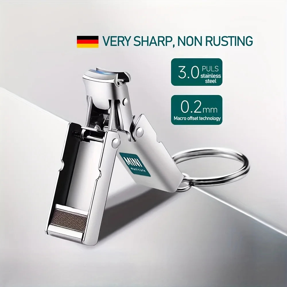 1pcs Nail Clippers Collapsible Portable Travel Fingernail Nail Scissors Cutter Stainless Steel Manicure Tools