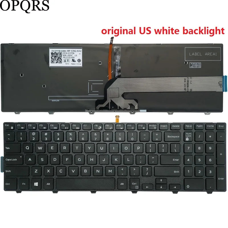Laptop Keyboard FOR Dell Inspiron 15 3000 3541 3542 3543 3546 3559 3551 3552 3558 3550 3567 3878 US/UK/Spanish