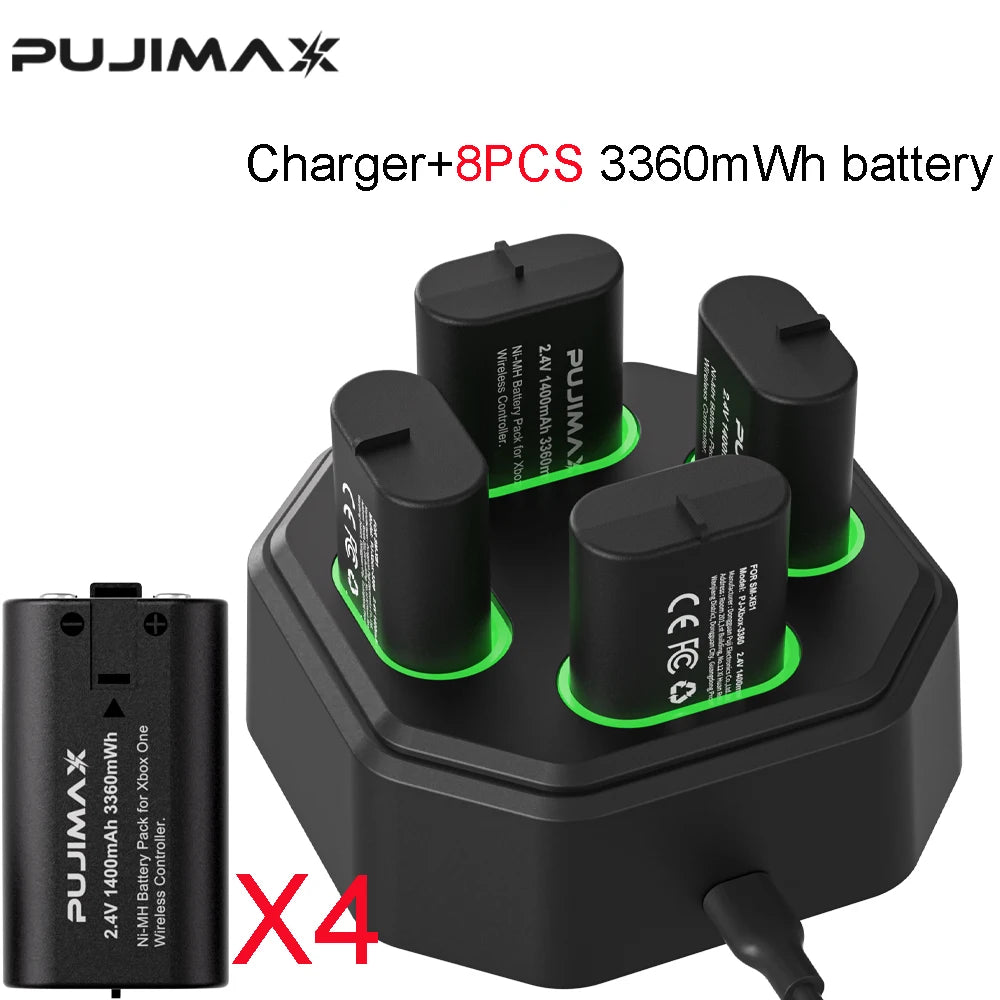 PUJIMAX 3360mWh Ni-MH Battery Rechargable Batteries Pack For XBOX Serise S/X and XBOX ONE S/X/Elite With Charger+ Charger Cable