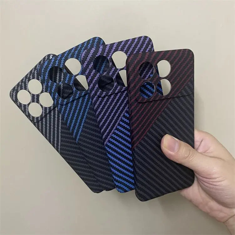 Carbon Fiber Hard Back Cover, Shockproof Case, Xiaomi 14, 13T, 13, 12T, 12, 11, 10, Poco X6, F5 Pro