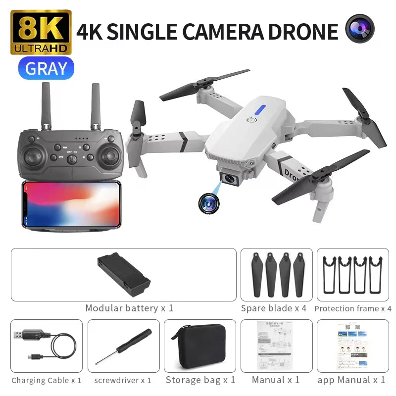 Lenovo New Drone E88 Pro RC 20000M Quadcopter Drone FPV WiFi  Foldable With Mod Altitude Resistance 8K Camera Wide-angle Shootin