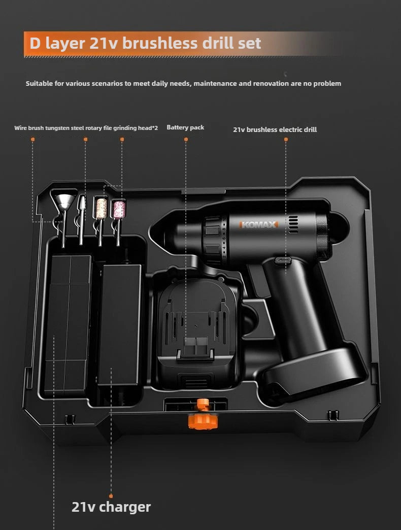 Handworking Powerful Tool Set Hardware DIY Power Toolkit Multi-purpose Electrician Maintenance Tools Case Electric Drill Toolbox