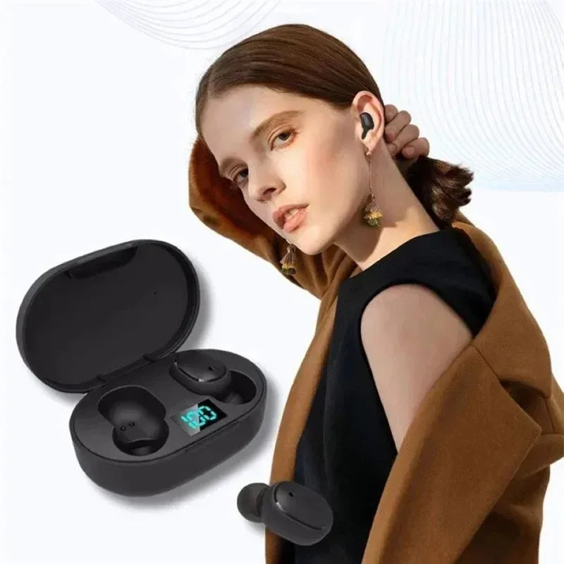 TWS Wireless Headphones Bluetooth Earphones E6S Wireless Bluetooth Headset Waterproof Noise Cancelling LED Earbuds with Mic