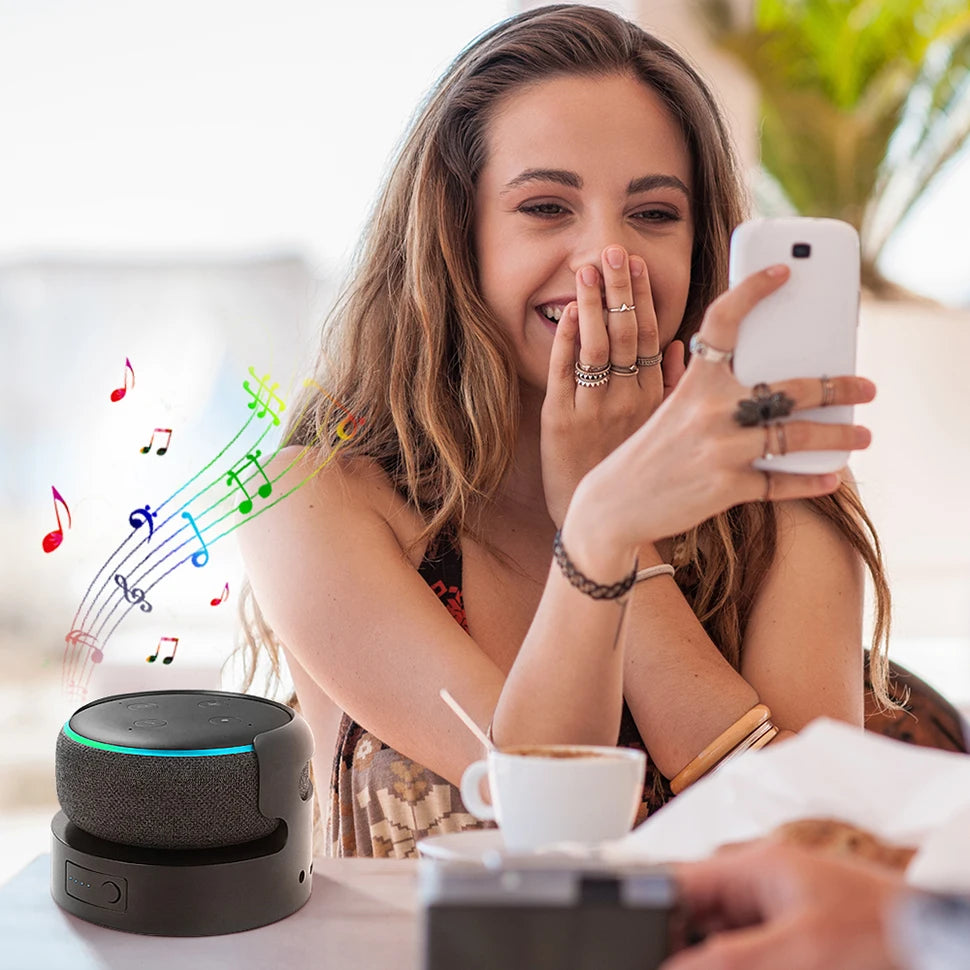 Battery Base for Echo Dot 3 Rechargeable Portable Base for Alexa Speaker Large Capacity 5200mAh/10400mAh Pure Color Black/White
