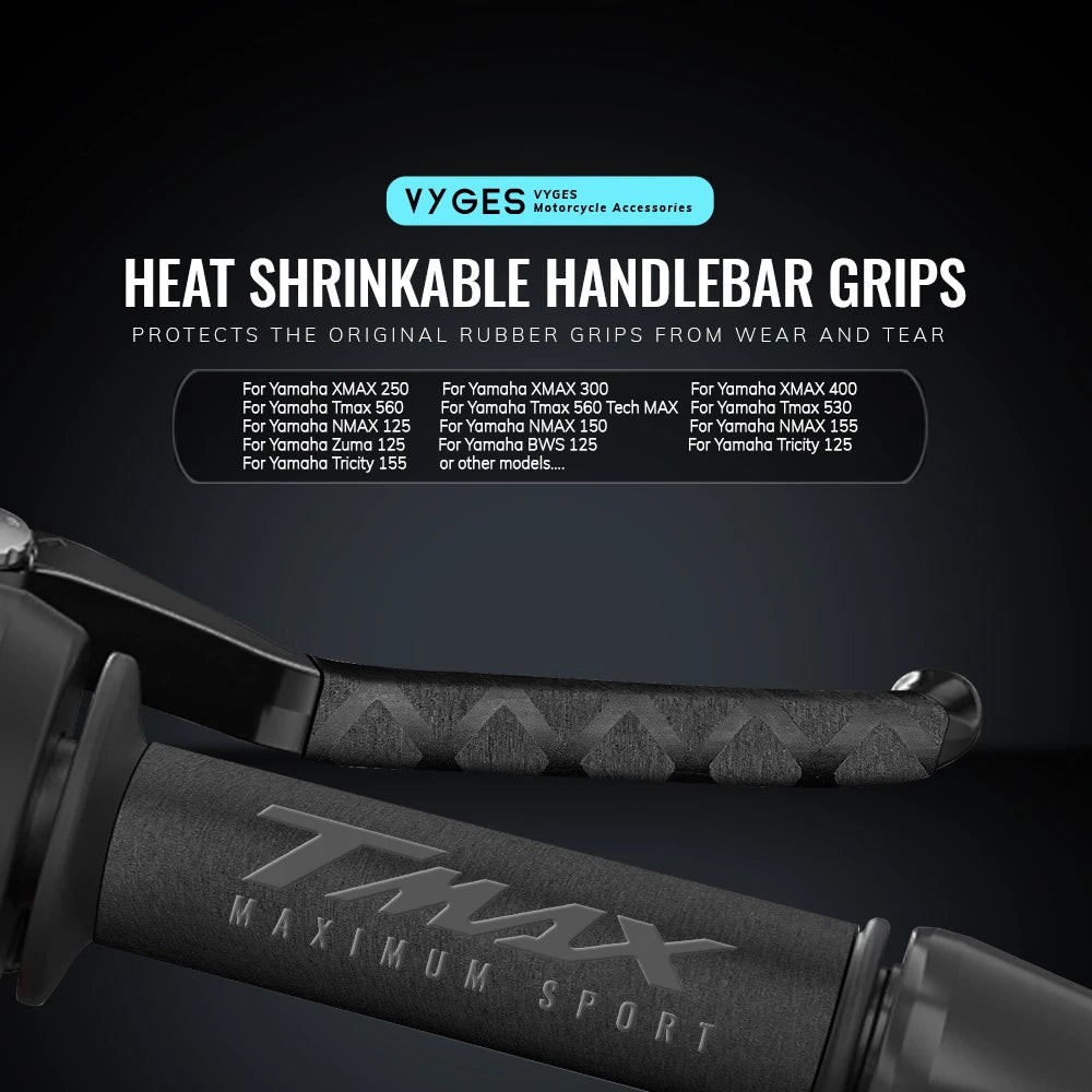 For Yamaha XMAX X-MAX 300 250 400 Tmax T-max 560 NMAX N-MAX Zuma Tricity BWS Shrinkable Handlebar Grips Clutch Brake Lever Cover