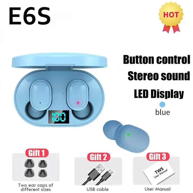 E6S Bluetooth headphones wireless Bluetooth headphones noise-cancelling headphones with microphone suitable for Android and ios
