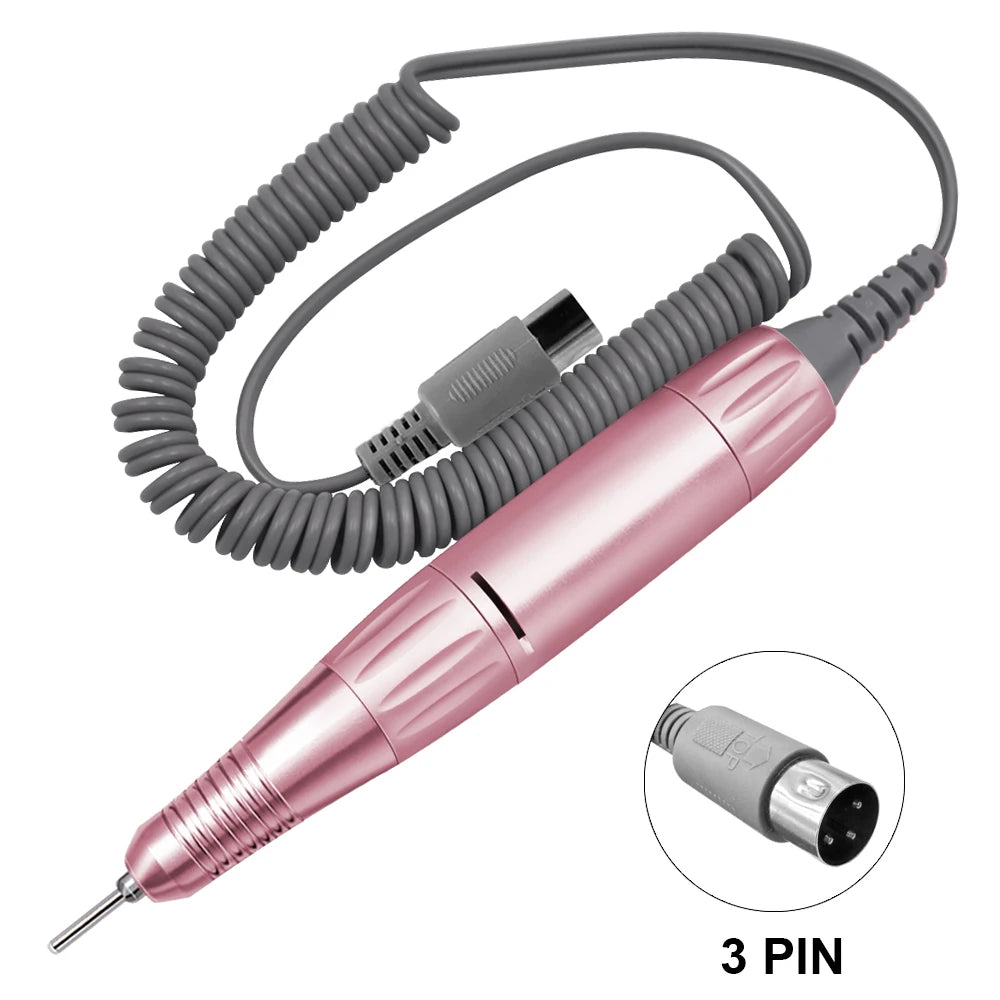 35000RPM DC 3 & 5 PIN Electric Nail Drill Pen Handle File Polish Grind Machine Handpiece Manicure Tool Nail Drill Accessories