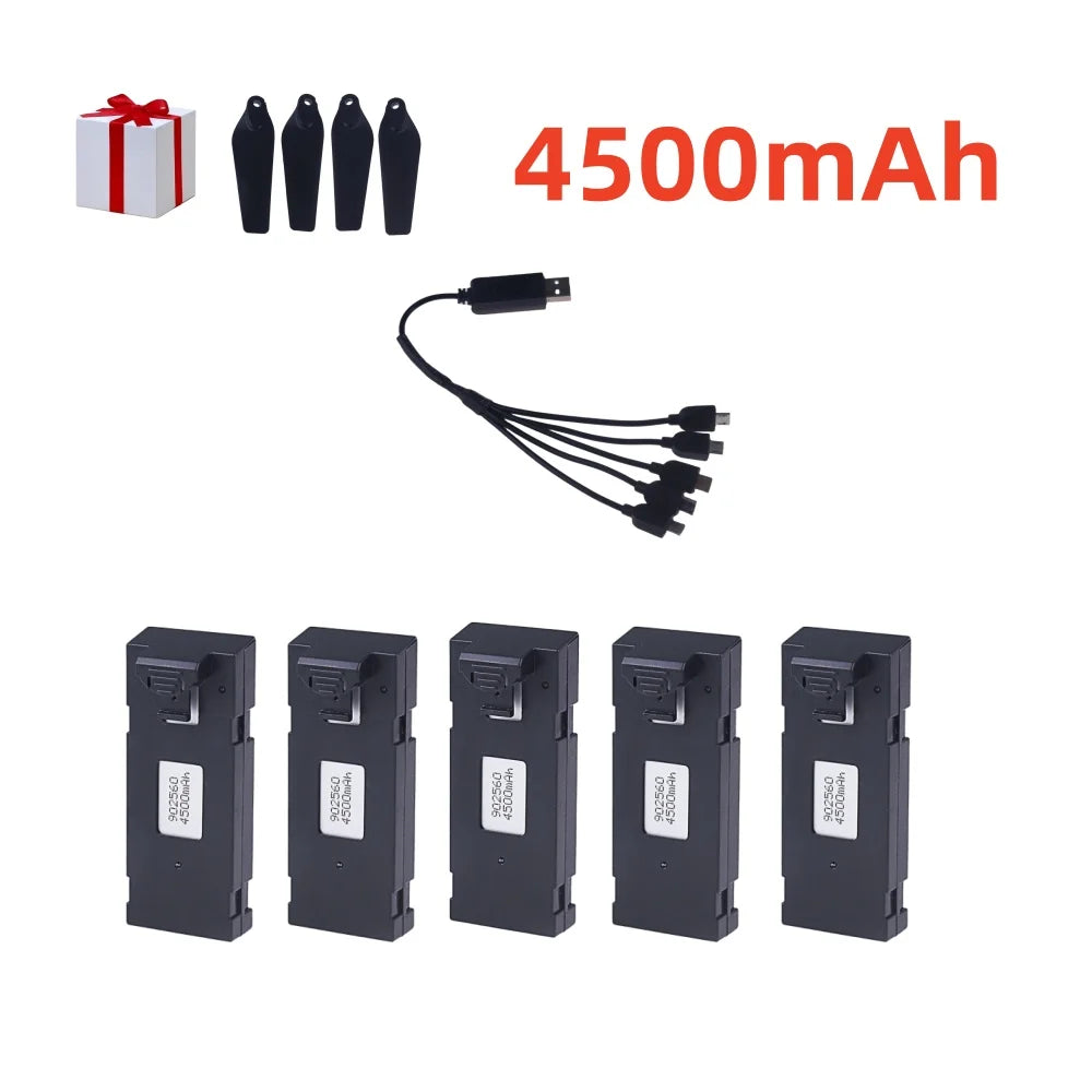 3.7V 4500Mah RC Drone Battery Accessory For E88 E88PRO Ls-E525 E525 PRO Mini Uav Drone Battery Special Rc Part 1/2/3/5/10Pcs
