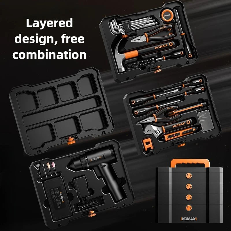 Handworking Powerful Tool Set Hardware DIY Power Toolkit Multi-purpose Electrician Maintenance Tools Case Electric Drill Toolbox