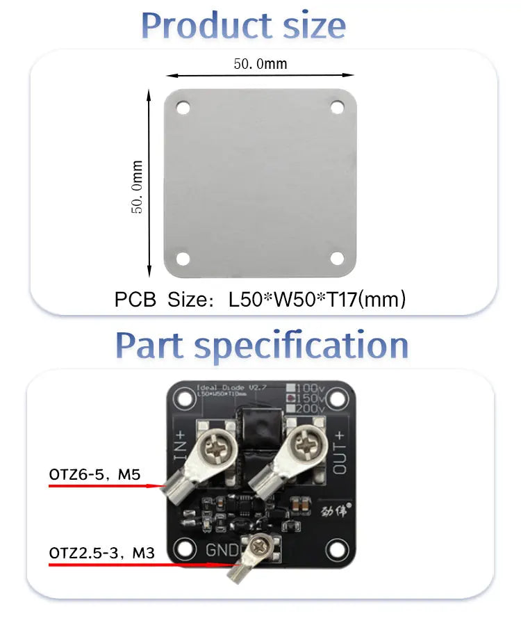 Enerkey Ideal Diode 100V 50A 0.75mΩ Sufficient Current Photovoltaic Solar Base Station Industrial Control Redundancy Switching