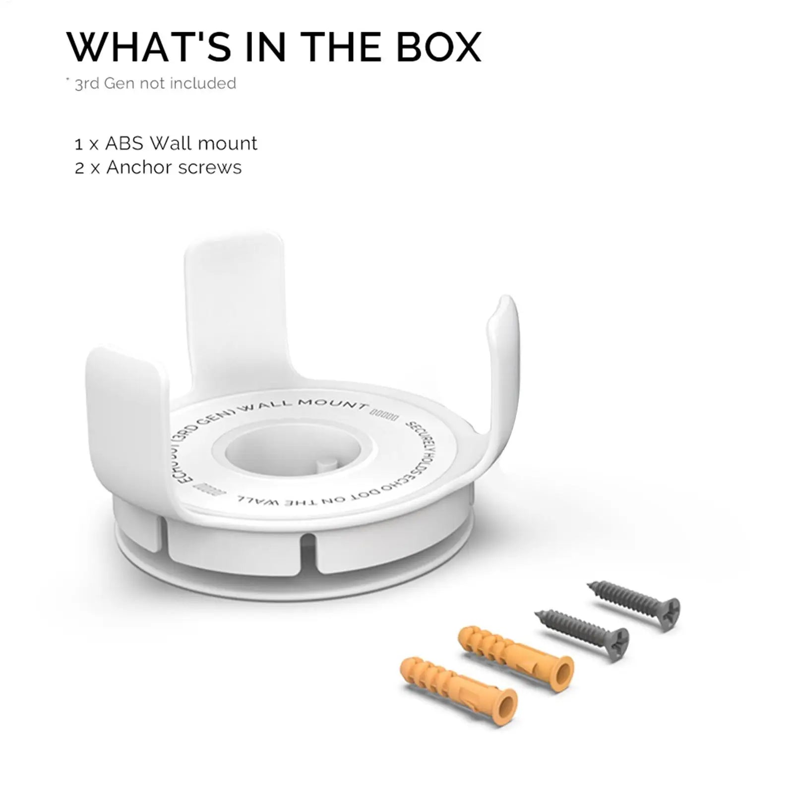 Built In Cable Holder Echo Dot Wall Mount Holder With Smart Speaker Management Space-Saving Accessories For Dot 3rd Gen