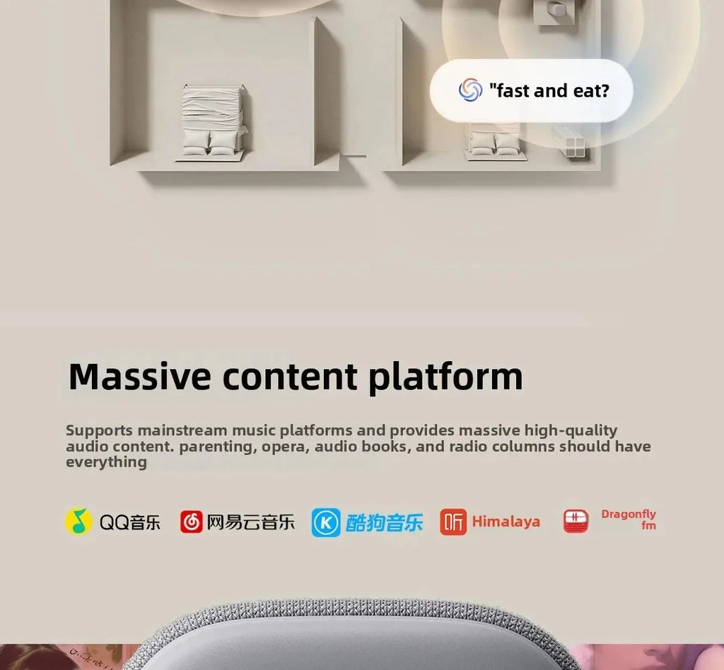 Xiaomi Smart Speaker Bluetooth 5.3 AI Super Xiaoai Intelligence Sound Voice Control Mesh2.0 Wi-Fi 2.4GHz/5GHz with Mi Home APP