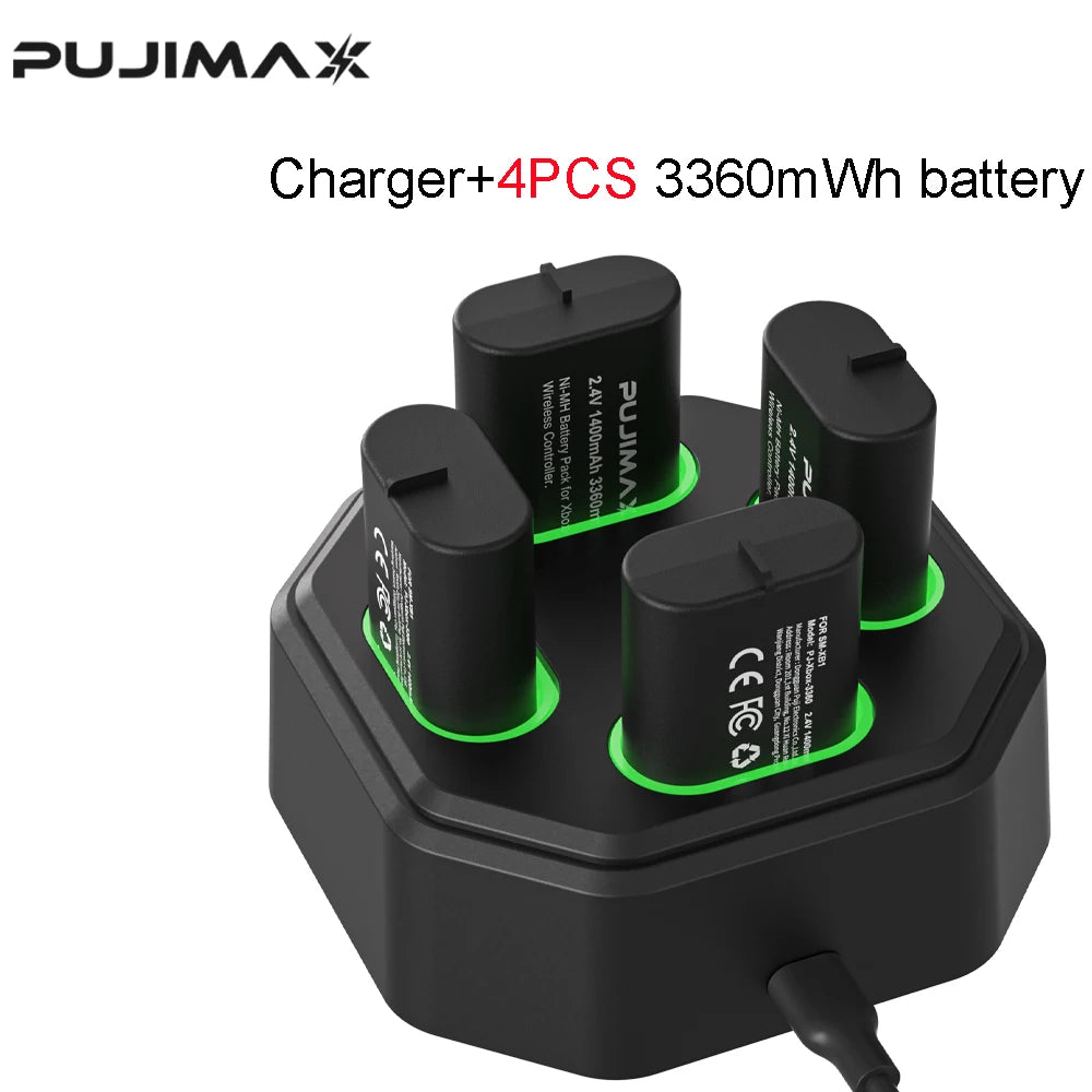 PUJIMAX 3360mWh Ni-MH Battery Rechargable Batteries Pack For XBOX Serise S/X and XBOX ONE S/X/Elite With Charger+ Charger Cable