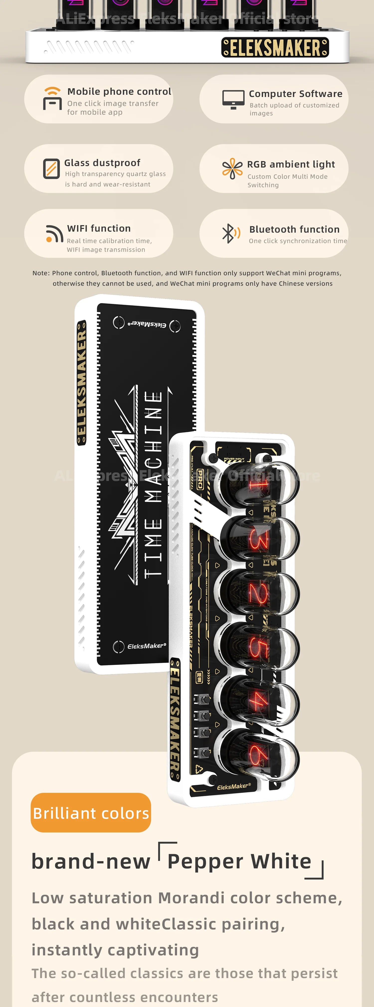 EleksMaker EleksTube IPS PR1 PR2  6-Bit IPS Retro Glows Analog Nixie Tube elekstube clock