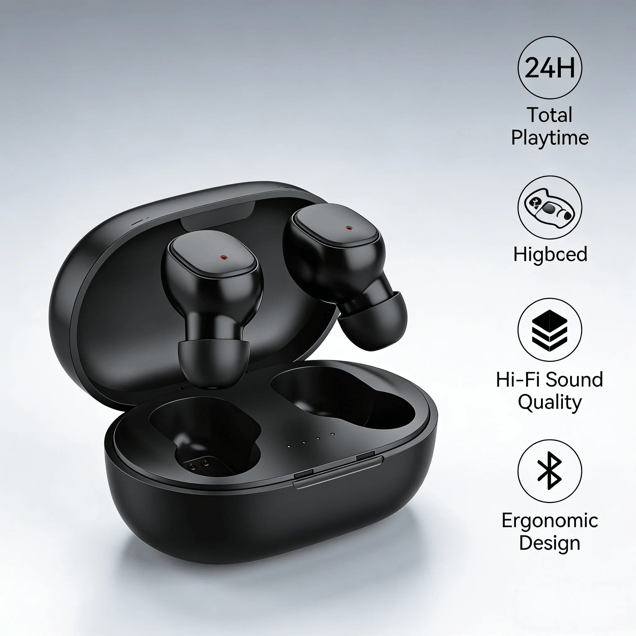 TWS Wireless Earbuds with Bluetooth 5.3, HiFi Stereo Sound, Long Battery Life and Touch Control.