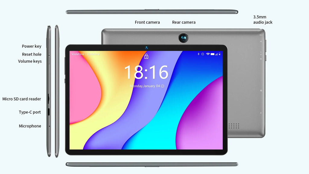 BMAX Kids Tablet I9 Plus Android 15 GPU G522EE 8GB RAM 64GB ROM 10.1 Inch Allwinner RK3562 Quad Core Port Tablets PC WIFI 6