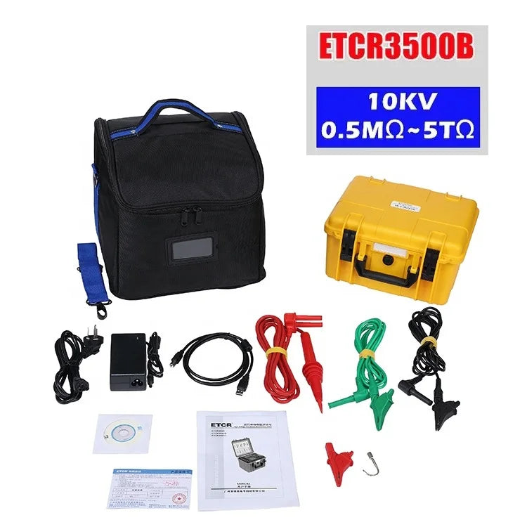 ETCR3500 ETCR3500B High Voltage Insulation Resistance Tester 5KV 10KV 5TΩ Digital Earth Resistance Multimeter RAMP FR DAR STEP