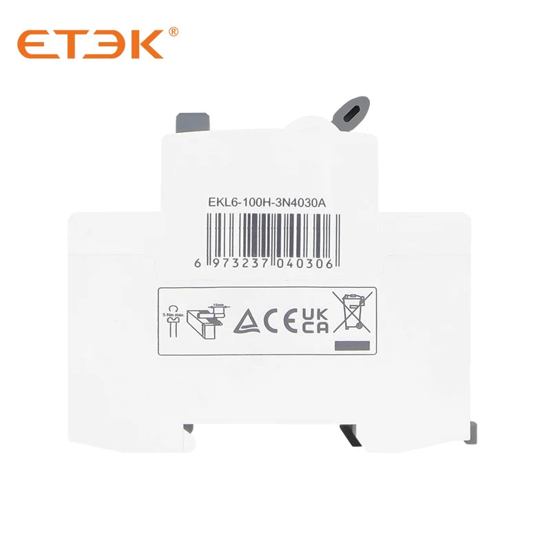 ETEK EKL6 30ma RCD RCCB 2 Pole Type A 10KA 3P+N 4P 40A DC 230V Electromechanic Residual Current Circuit Breaker Leakage Curren