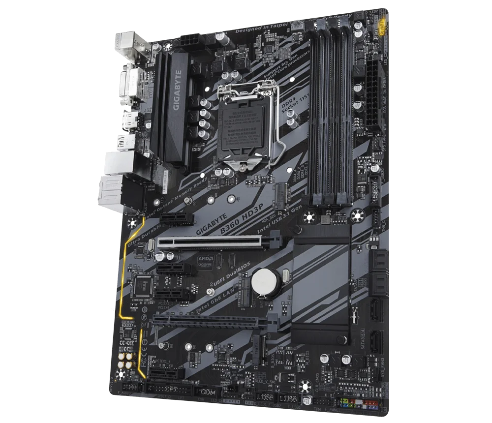 GIGABYTE B360 HD3P Motherboard Intel B360 DDR4 LGA1151 M.2 ATX support Core i9-9900 8700 9400F9300 8100 G4930 cpu