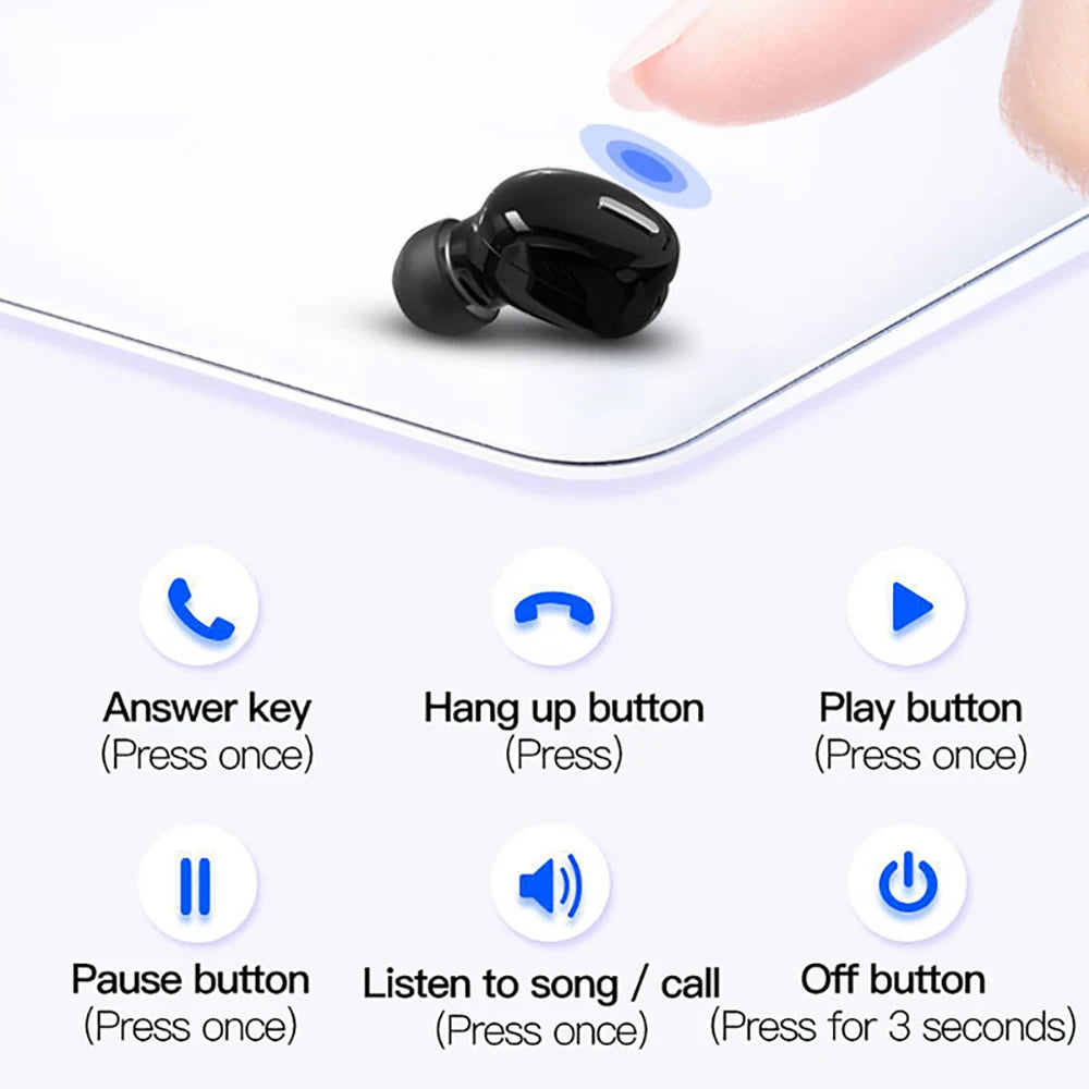 TWS Wireless Bluetooth 5.0 Headphones Music Gaming Earphones Waterproof Sport Earbuds With HD Mic HiFi Headset For iPhone Xiaomi