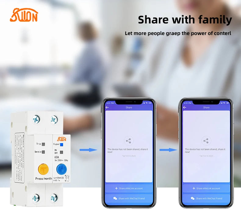 eWelink WiFi circuit breaker Smart switch timer remote control voice control Alexa echo with Leakage Protection for Smart Home