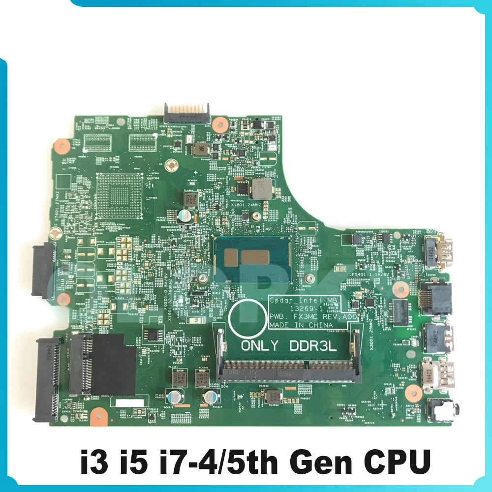 13269-1 For dell Inspiron 3443 3542 3543 5748 5749 Laptop Motherboard With i3 i5 i7-4/5th Gen CPU CN-0HRG70 06YPRH 00XDMH 0T7TC4