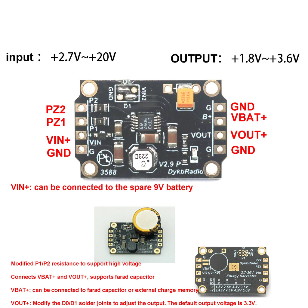 LTC3588 ENERGY HARVESTOR Piezoelectric Energy Harvesting Power Supply