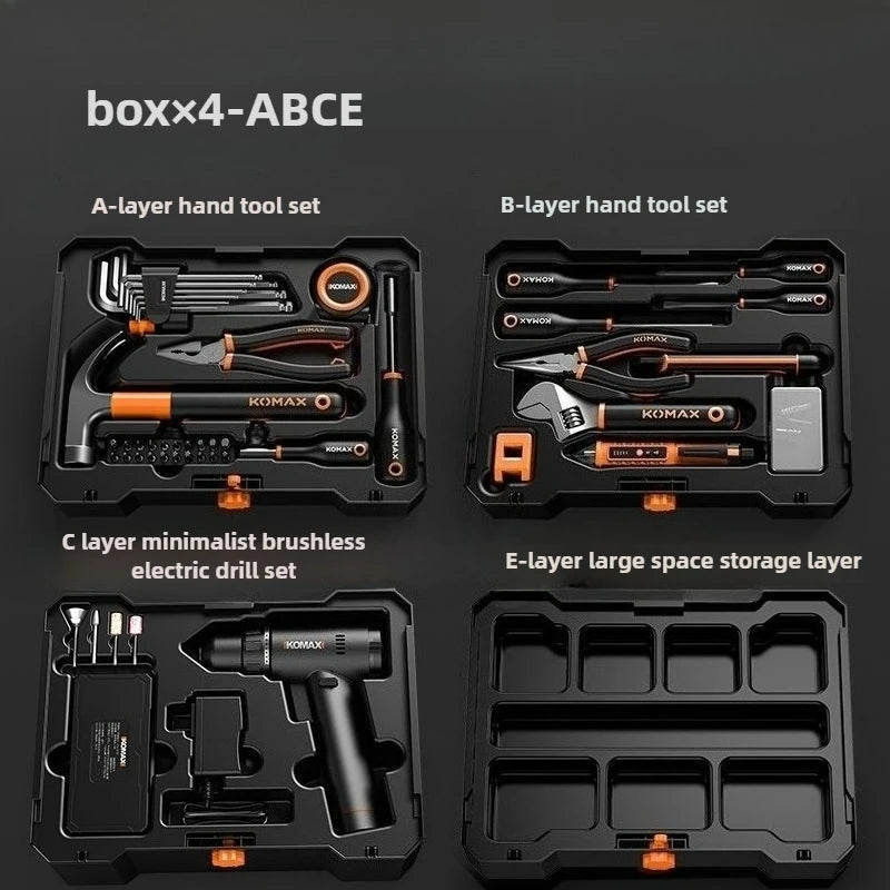 Handworking Powerful Tool Set Hardware DIY Power Toolkit Multi-purpose Electrician Maintenance Tools Case Electric Drill Toolbox