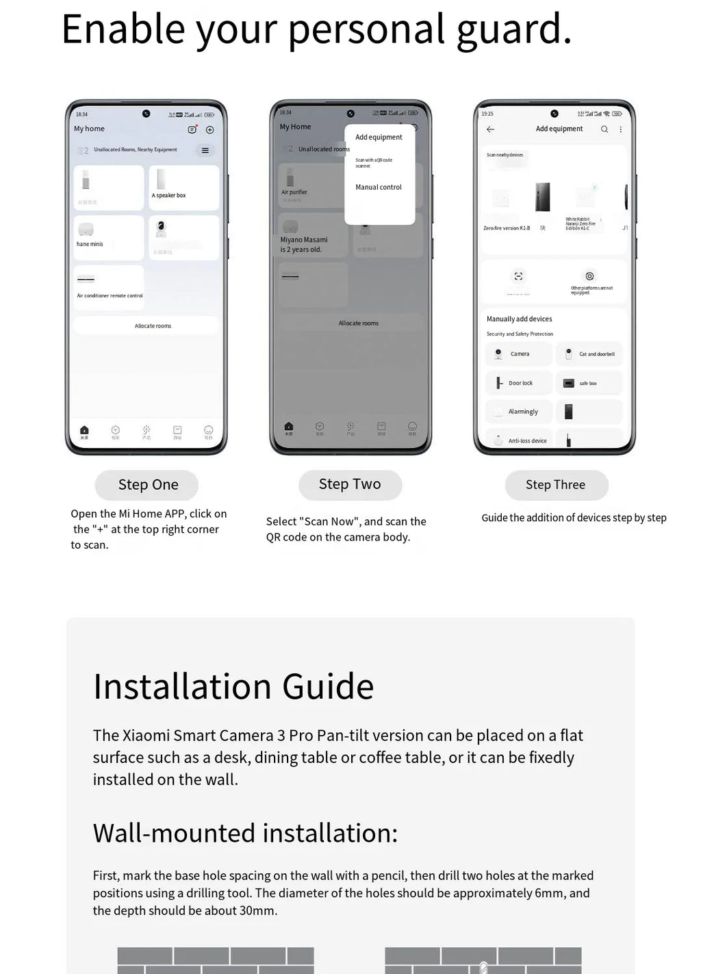 Xiaomi Mijia APP PTZ Pro 2K 3 Megapixels 360° Panoramic bluetooth4.2 Smart IP Camera AI Detection Two-way Intercom Home Security
