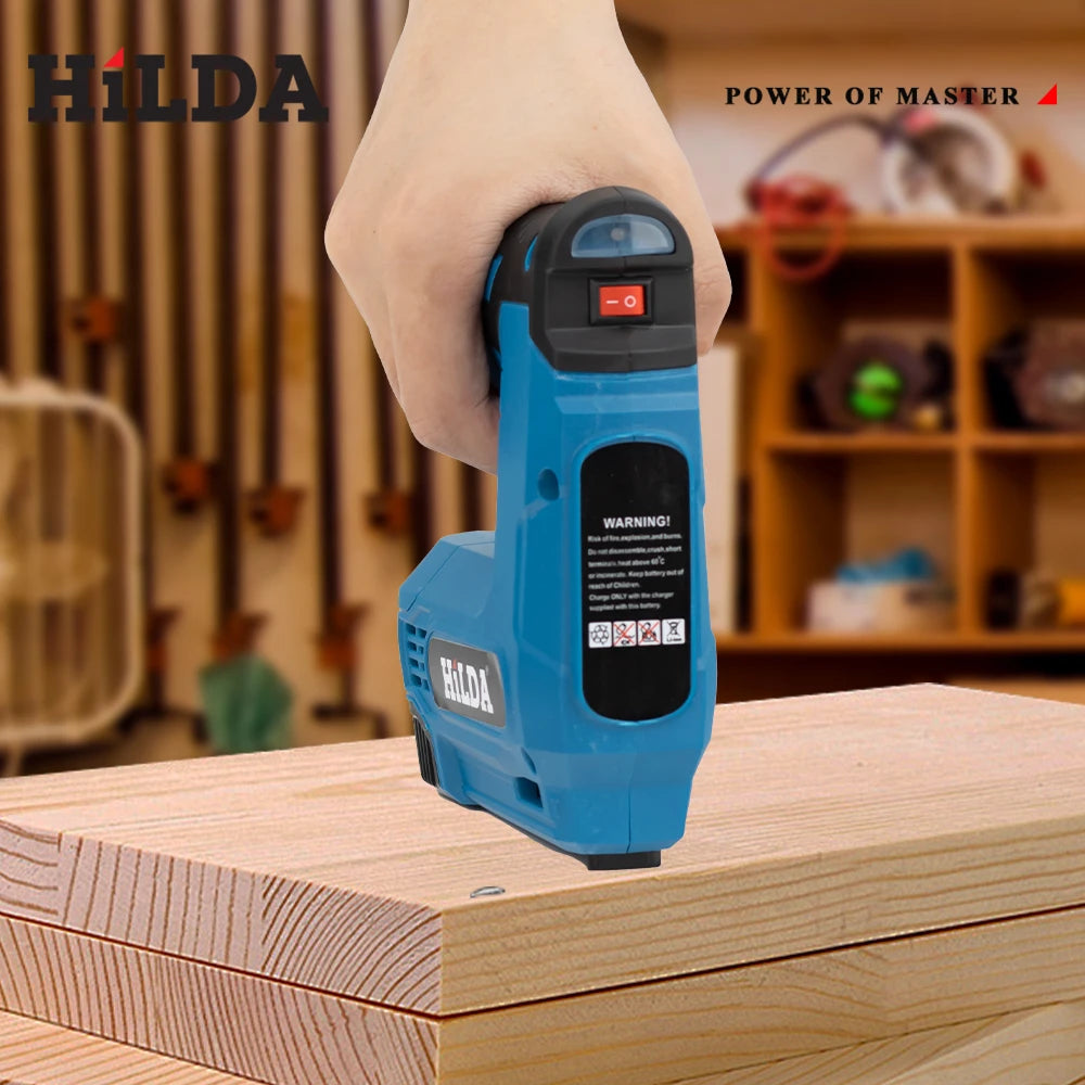 HILDA USBElectric 2-in-1 Air Nail Gun Furniture Pneumatic Gun Wood Frame Stapler Pneumatic Tool Power Tools with 2000pcs Staples