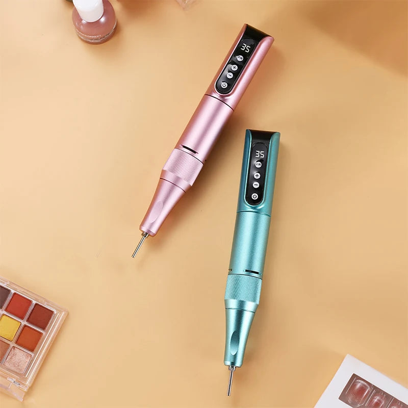 35000RPM Wireless Nail Drill Pen USB Nail File Polishing Pen Rechargeable Nail Drill Machine Portable Manicure Drill Salon Tool