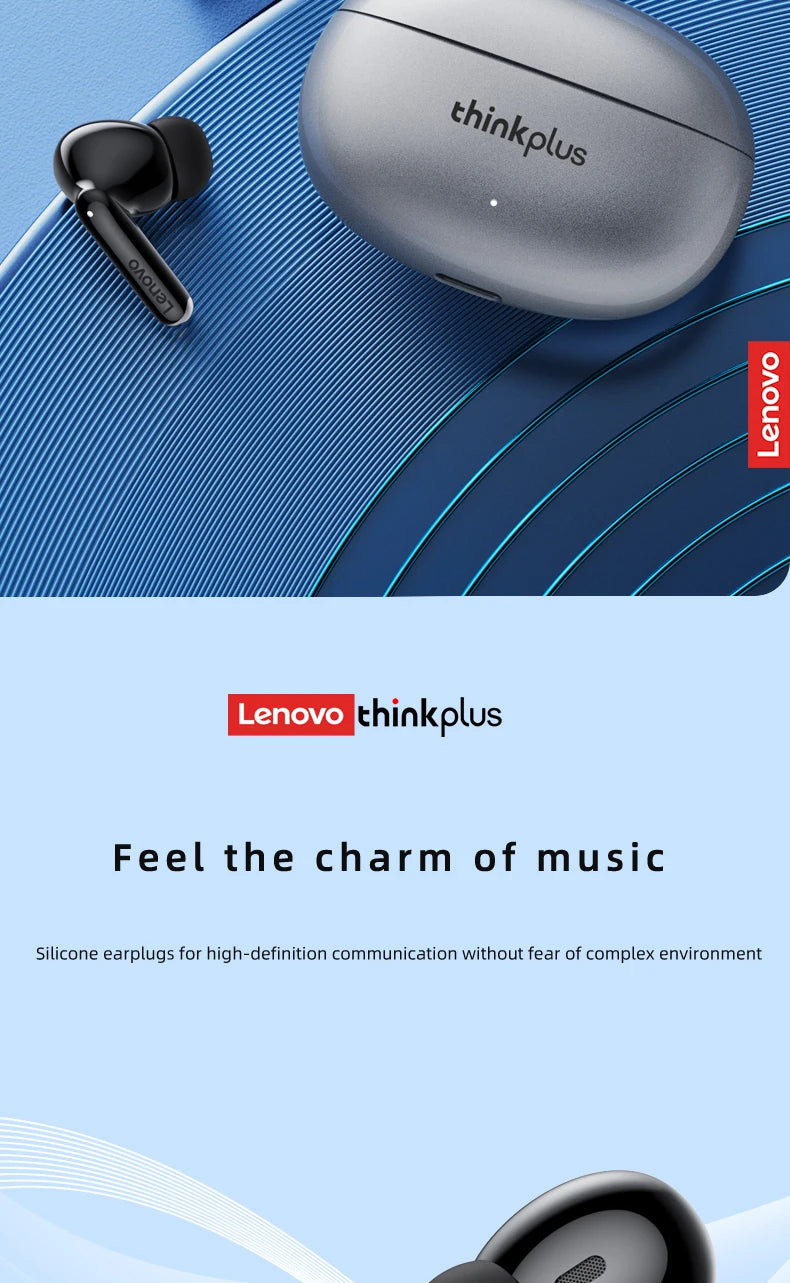 NEW Original Lenovo XT88 TWS Wireless Earphone Bluetooth 5.3 Dual Stereo Noise Reduction Bass Touch Control Long Standby 250mAH